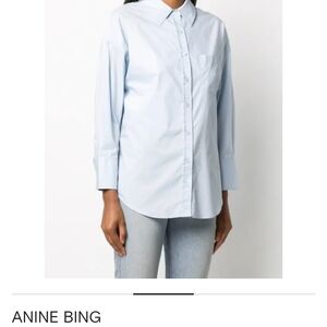 ANINE BING Light Blue Mika Button-Up Shirt Size M